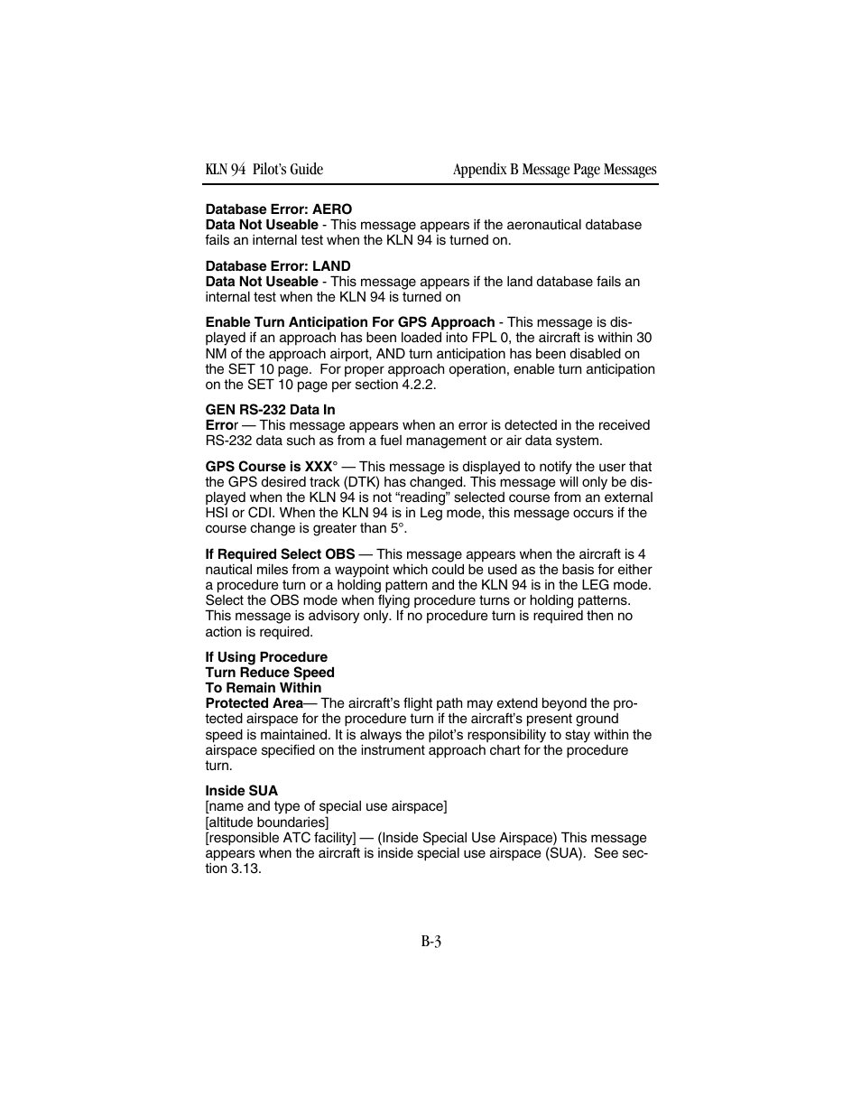 BendixKing KLN 94 - Pilots Guide User Manual | Page 229 / 284