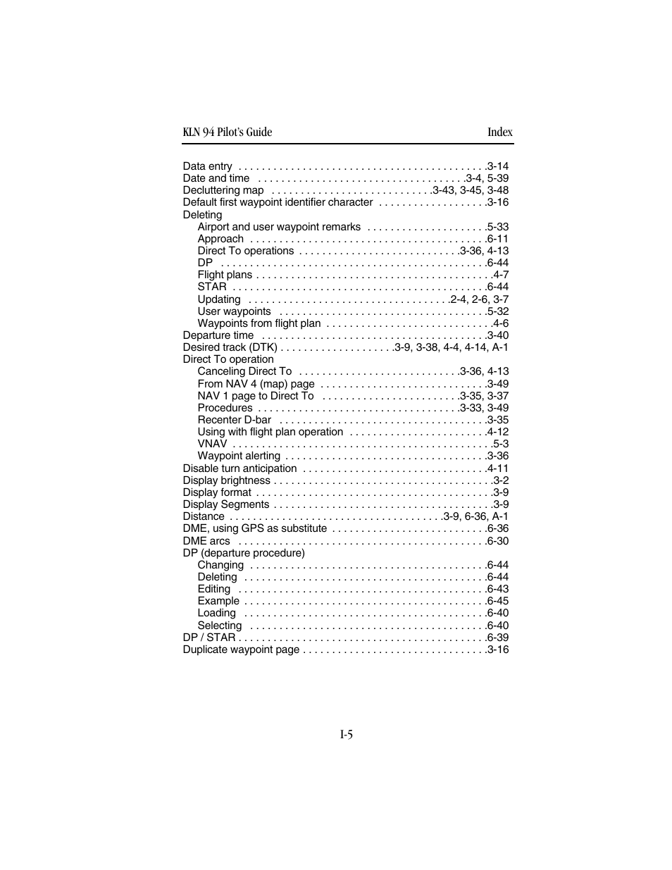 BendixKing KLN 94 - Pilots Guide User Manual | Page 273 / 284