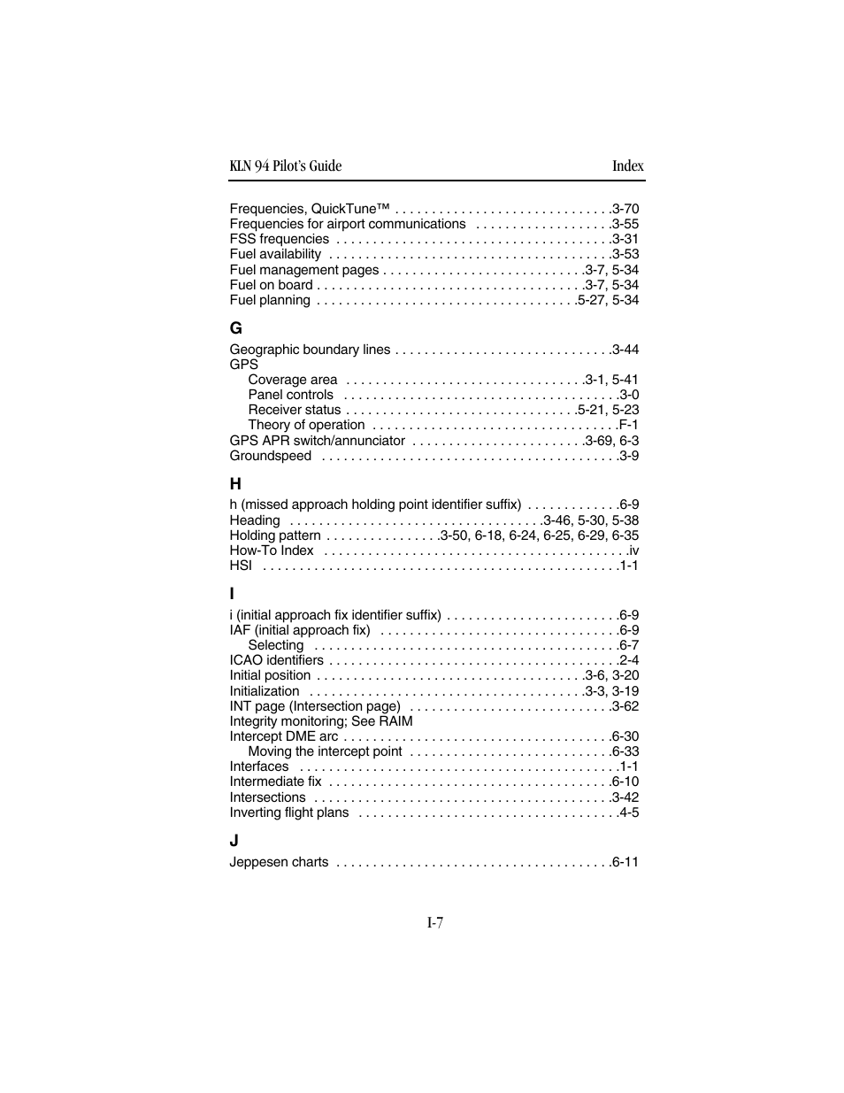 BendixKing KLN 94 - Pilots Guide User Manual | Page 275 / 284
