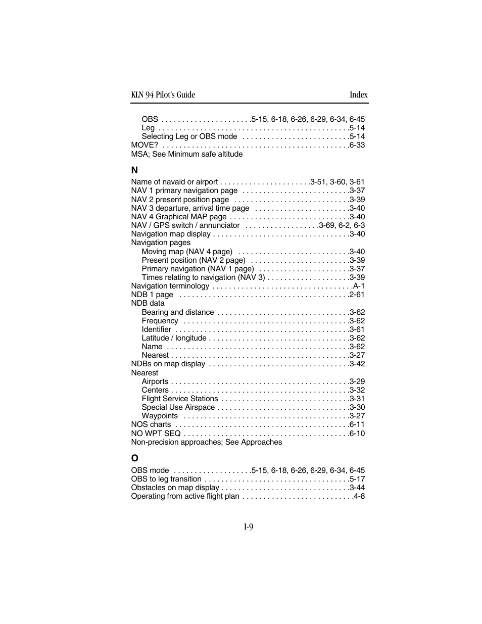 BendixKing KLN 94 - Pilots Guide User Manual | Page 277 / 284