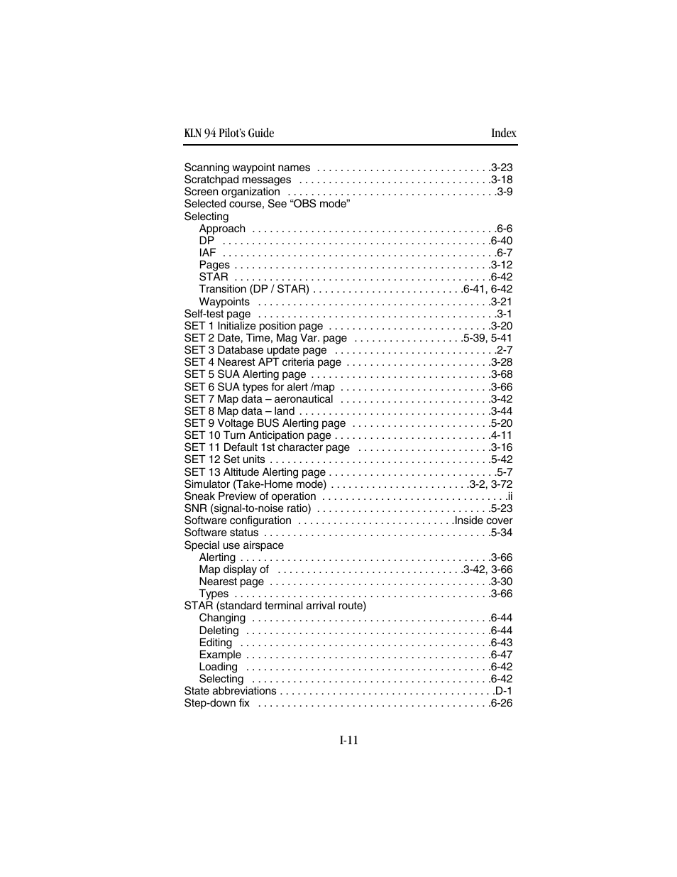 BendixKing KLN 94 - Pilots Guide User Manual | Page 279 / 284