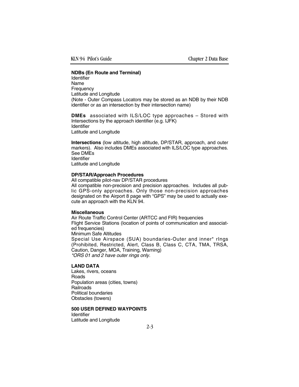 BendixKing KLN 94 - Pilots Guide User Manual | Page 29 / 284