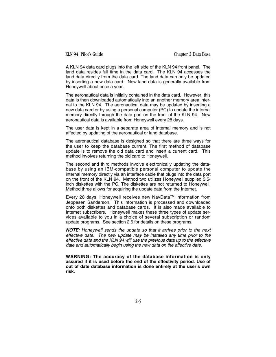 BendixKing KLN 94 - Pilots Guide User Manual | Page 31 / 284