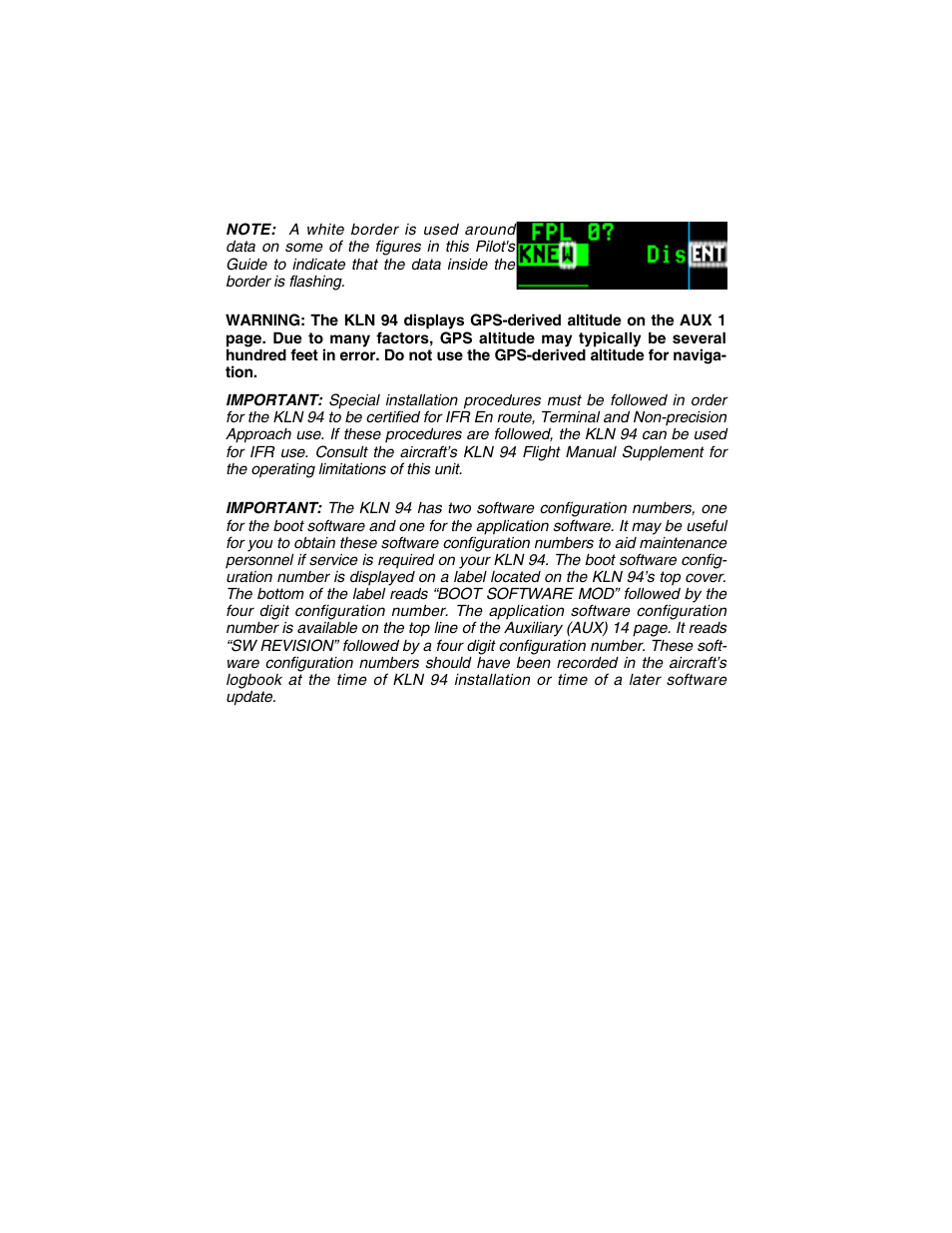 BendixKing KLN 94 - Pilots Guide User Manual | Page 4 / 284