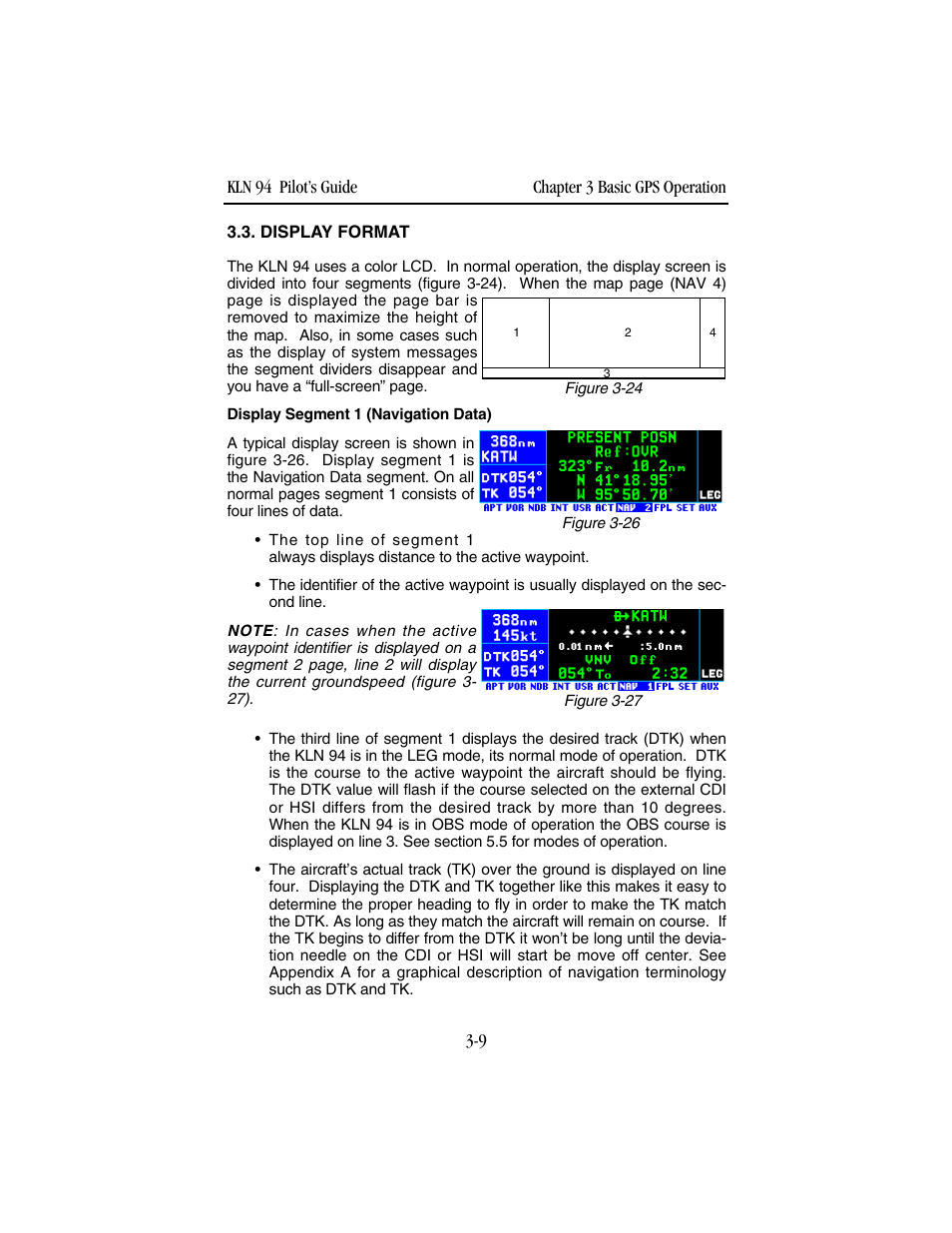 Display format | BendixKing KLN 94 - Pilots Guide User Manual | Page 51 / 284