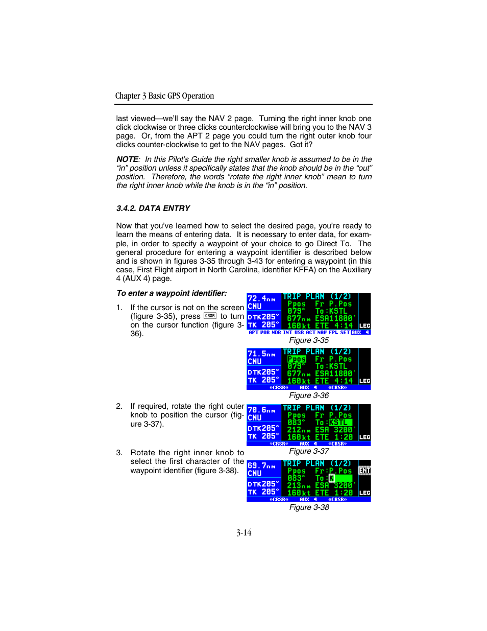 Data entry | BendixKing KLN 94 - Pilots Guide User Manual | Page 56 / 284