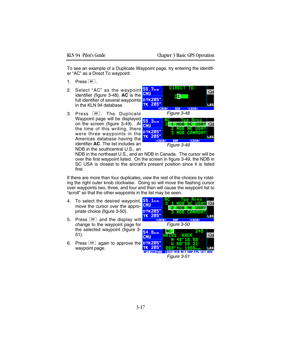 BendixKing KLN 94 - Pilots Guide User Manual | Page 59 / 284