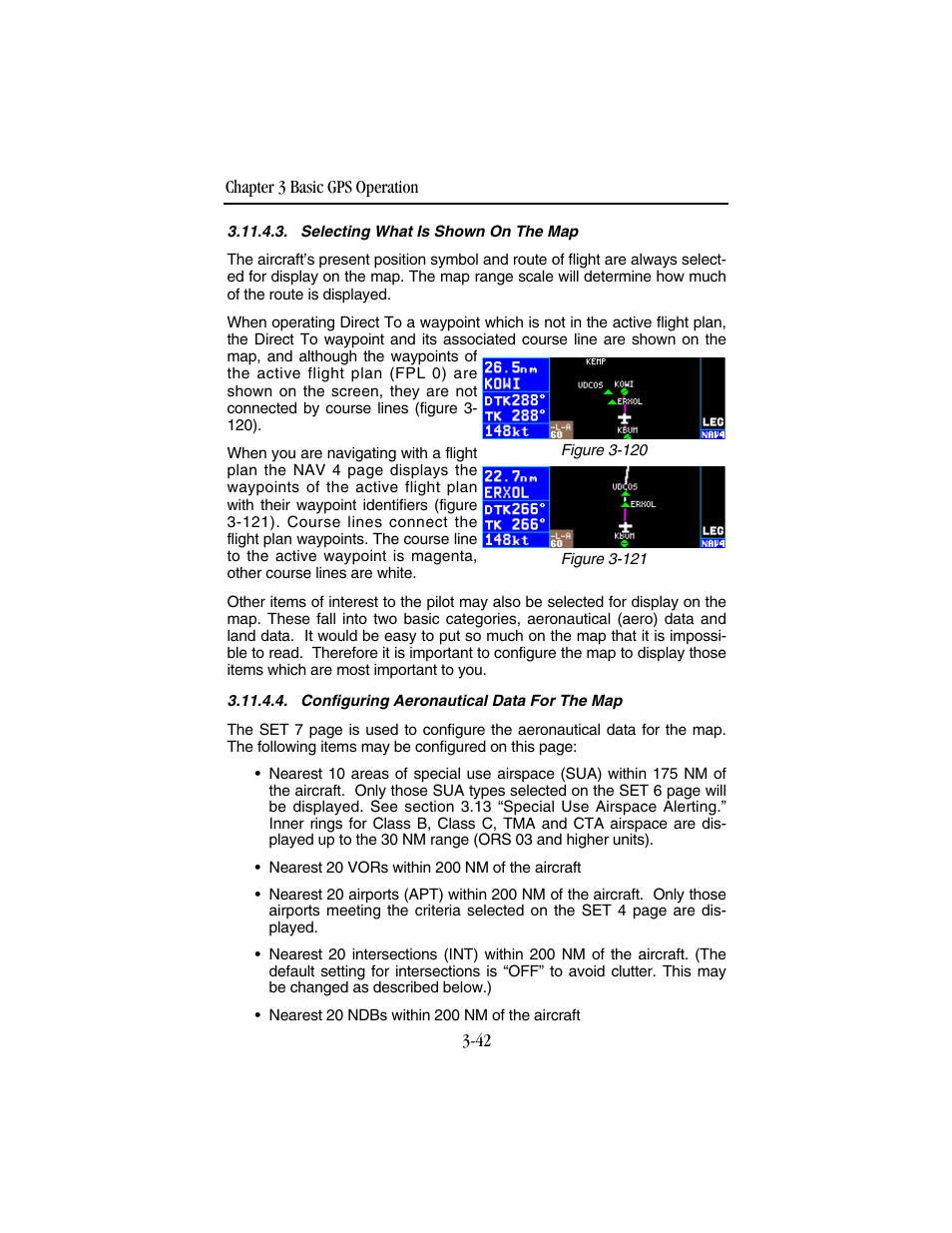 Selecting what is shown on the map, Configuring aeronautical data for the map | BendixKing KLN 94 - Pilots Guide User Manual | Page 84 / 284