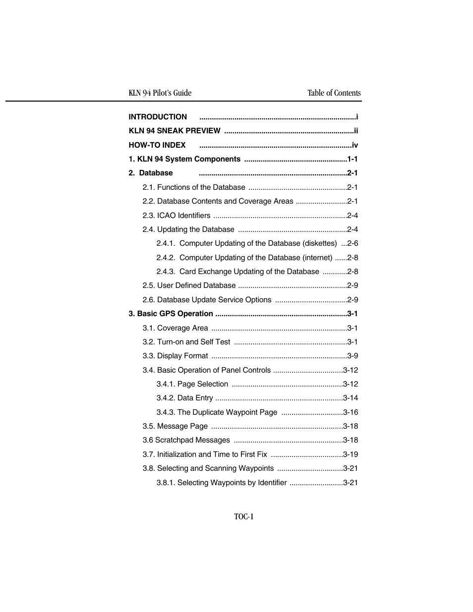 BendixKing KLN 94 - Pilots Guide User Manual | Page 9 / 284