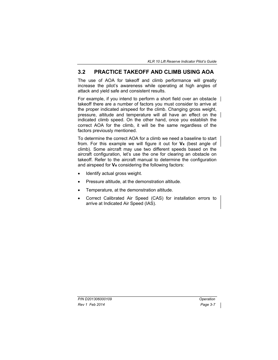2 practice takeoff and climb using aoa, Practice takeoff and climb using aoa -7, E 3-7 | BendixKing KLR 10 User Manual | Page 25 / 39