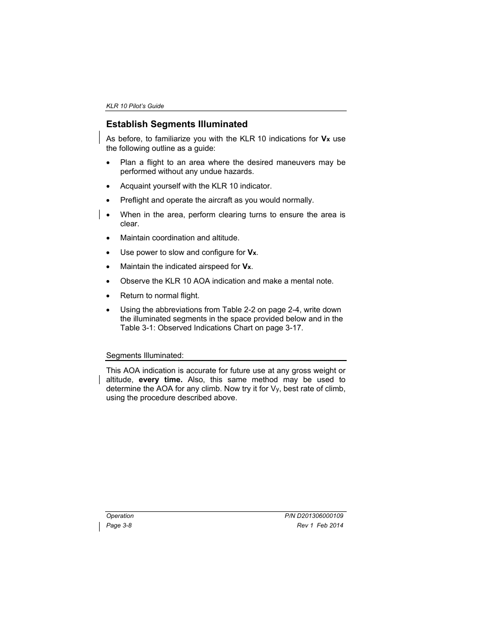 Establish segments illuminated, Establish segments illuminated -8 | BendixKing KLR 10 User Manual | Page 26 / 39
