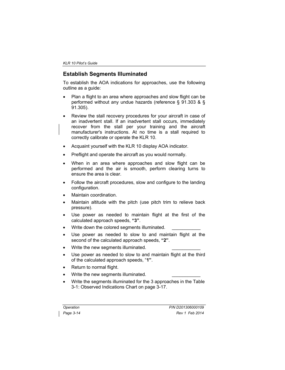 Establish segments illuminated, Establish segments illuminated -14 | BendixKing KLR 10 User Manual | Page 32 / 39