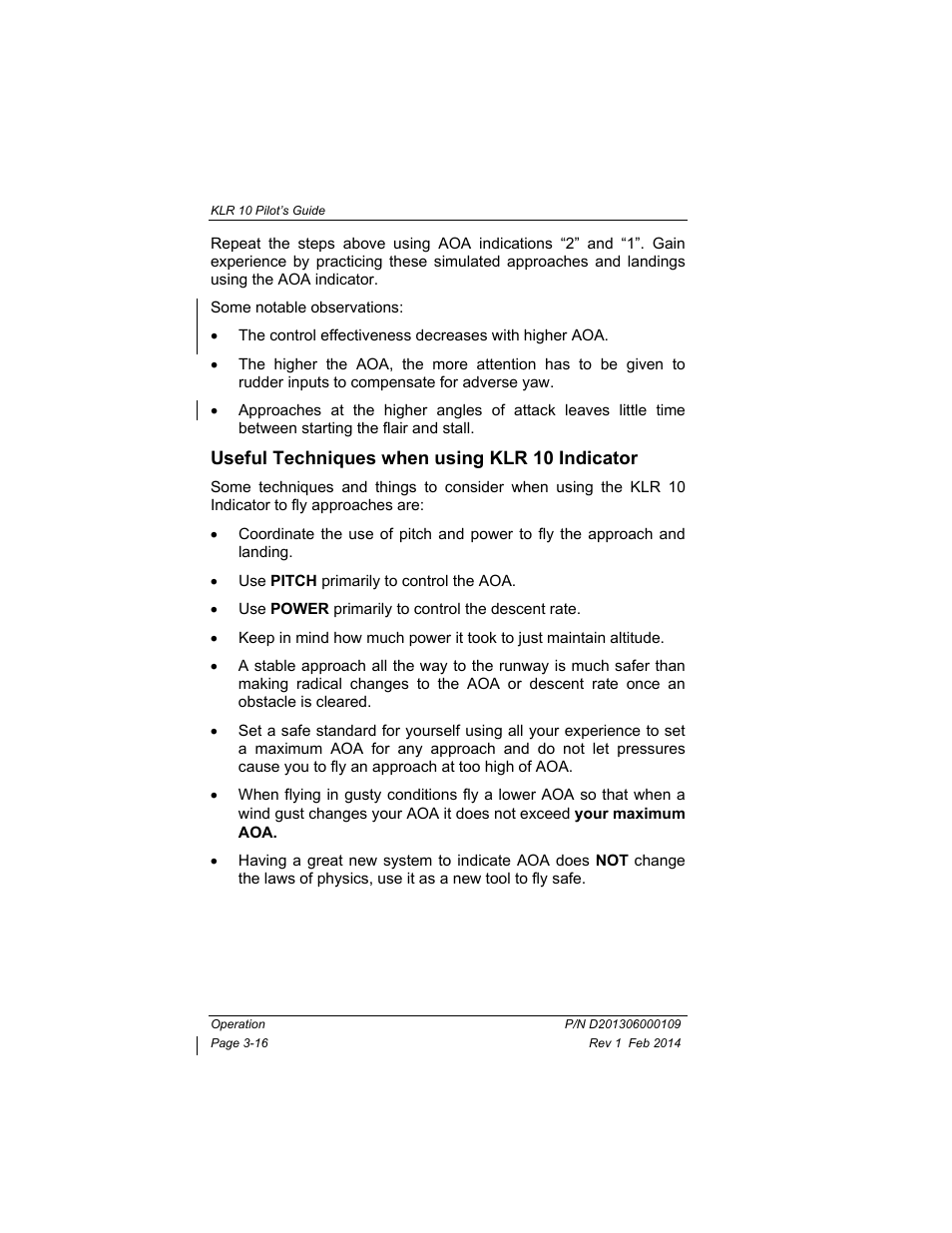 Useful techniques when using klr 10 indicator, Useful techniques when using klr 10 indicator -16 | BendixKing KLR 10 User Manual | Page 34 / 39