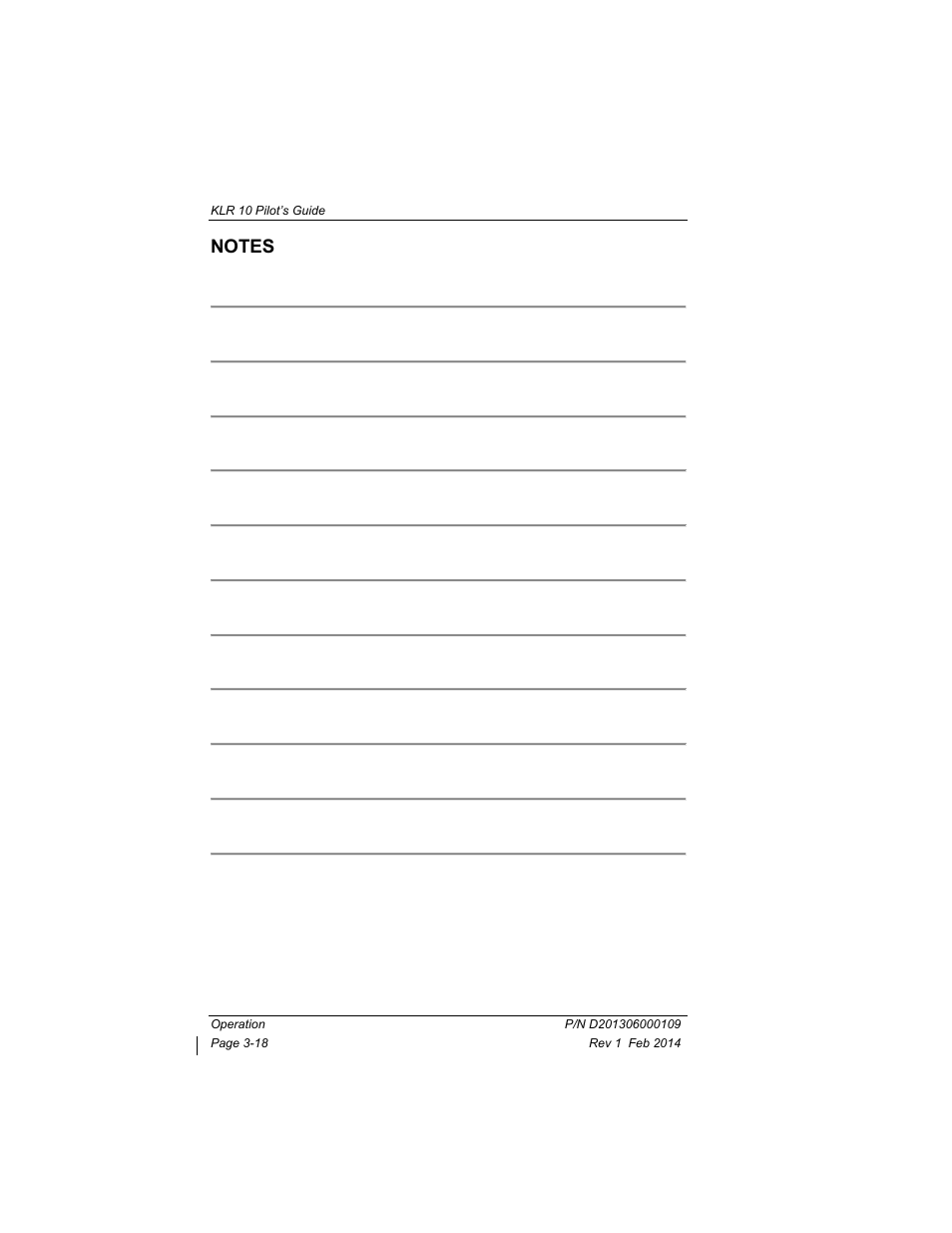 Notes, Notes -18 | BendixKing KLR 10 User Manual | Page 36 / 39