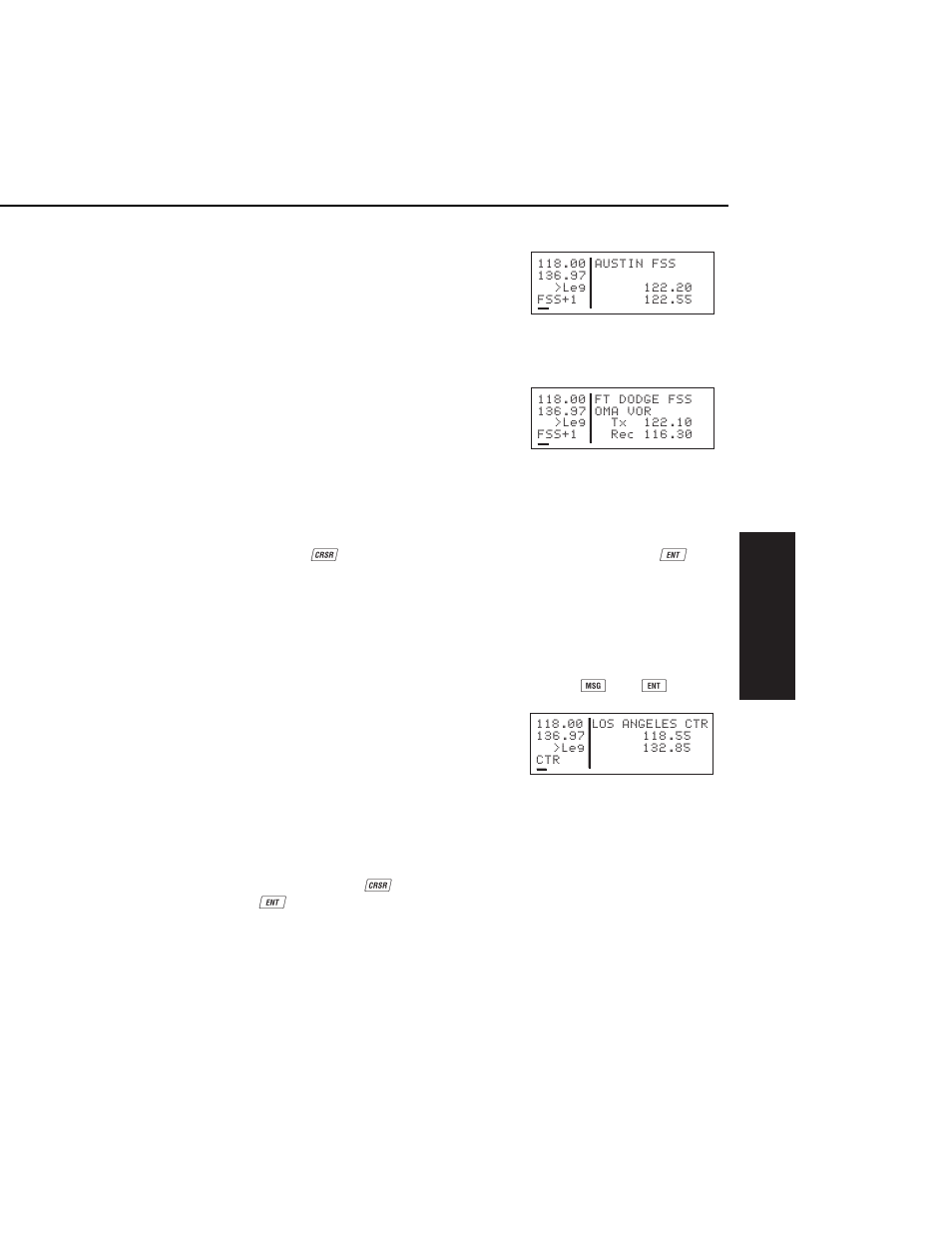 Viewing the nearest center frequencies | BendixKing KLX 135A - Pilots Guide User Manual | Page 60 / 180