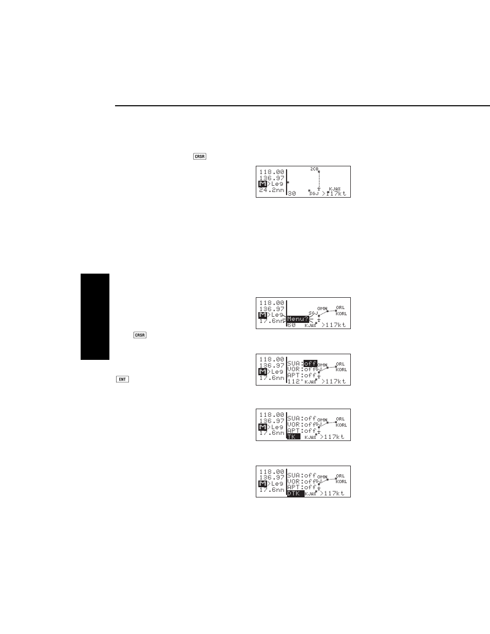 Figure 3-126, Figure 3-127, Figure 3-125 | Figure 3-123, Figure 3-124 | BendixKing KLX 135A - Pilots Guide User Manual | Page 71 / 180