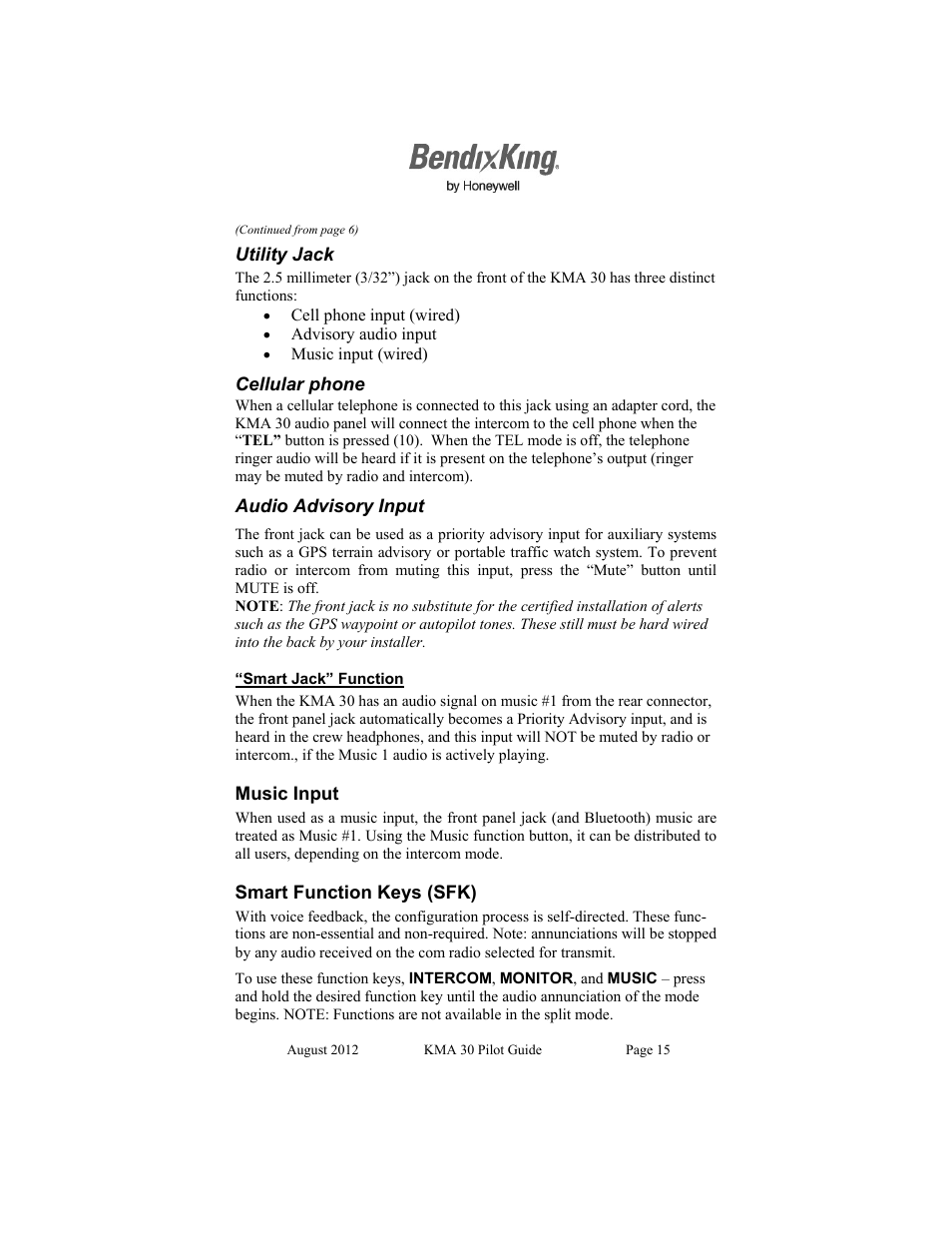 BendixKing KMA 30 User Manual | Page 15 / 20