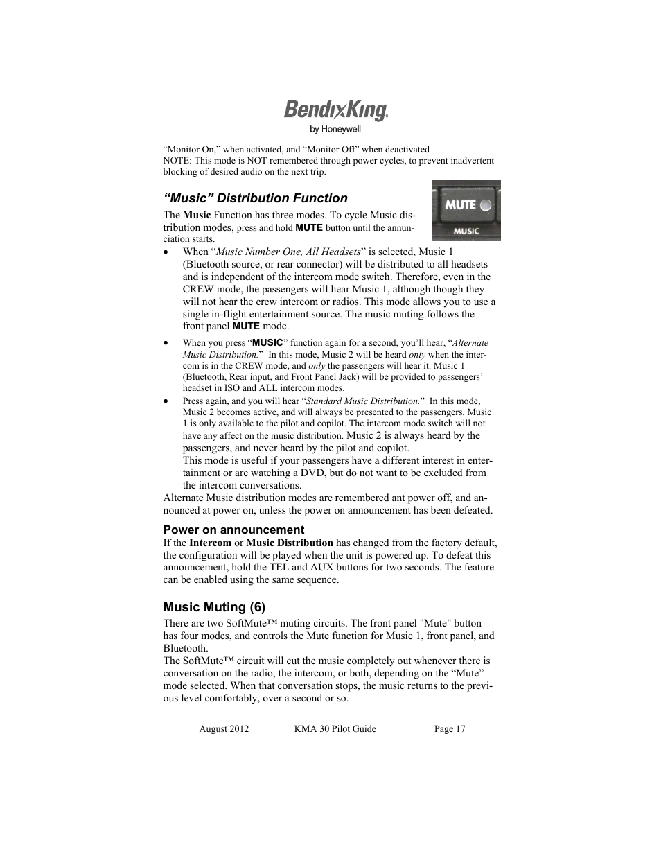 BendixKing KMA 30 User Manual | Page 17 / 20