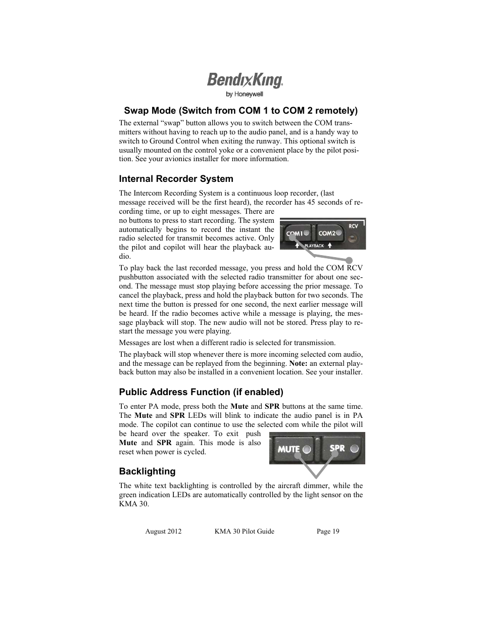 BendixKing KMA 30 User Manual | Page 19 / 20