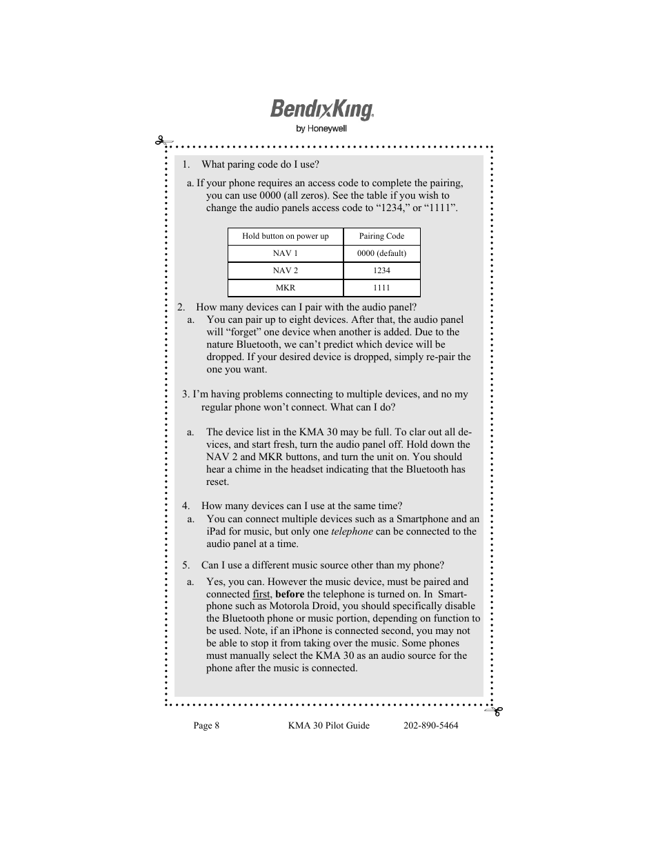 BendixKing KMA 30 User Manual | Page 8 / 20