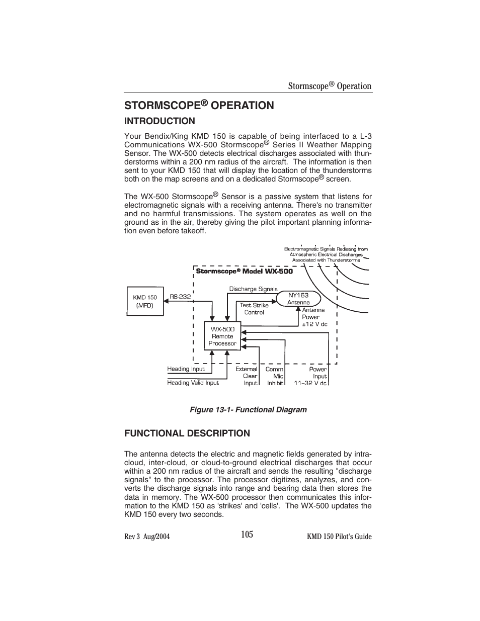 Stormscope, Operation | BendixKing KMD 150 - Pilots Guide User Manual | Page 119 / 170