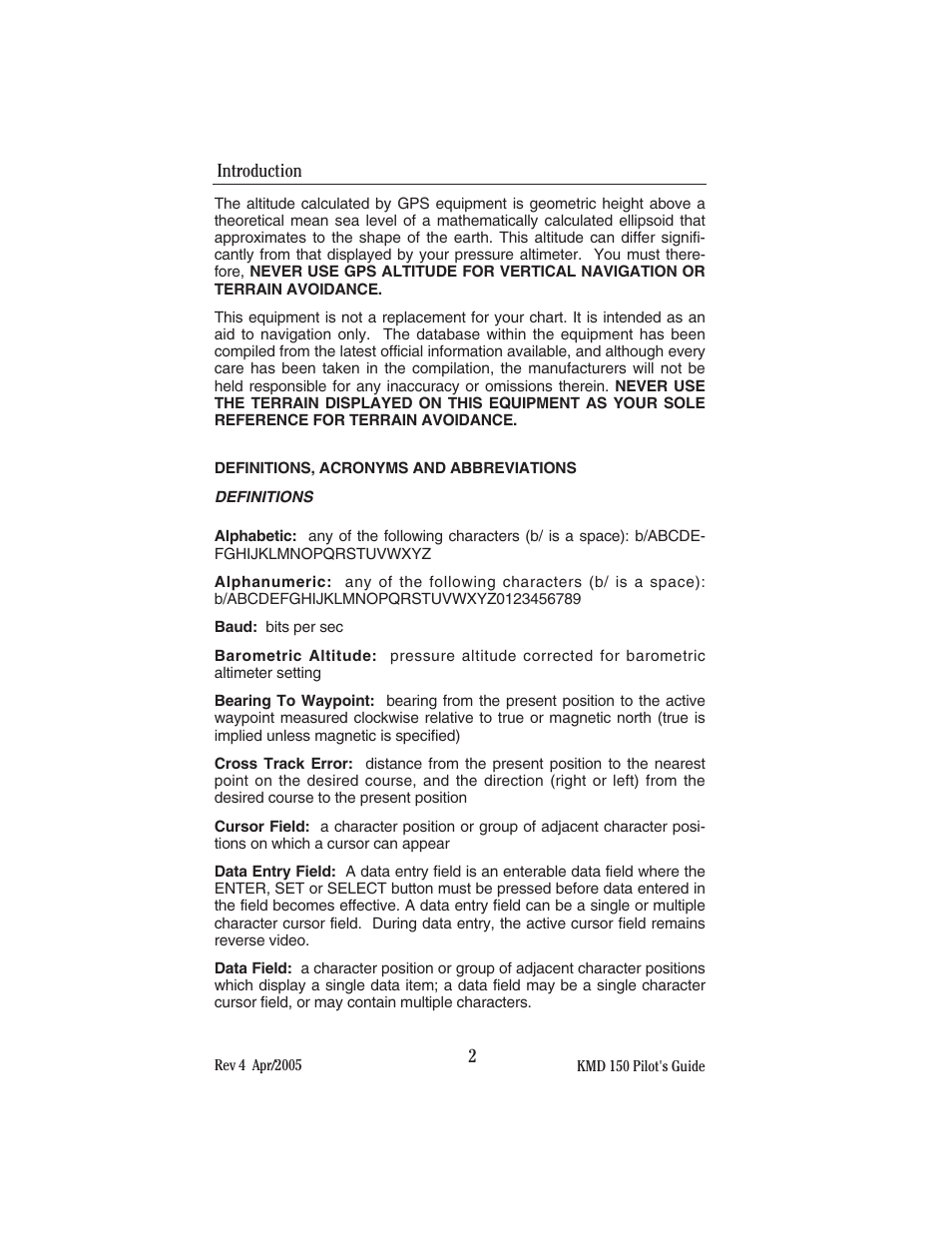 BendixKing KMD 150 - Pilots Guide User Manual | Page 16 / 170