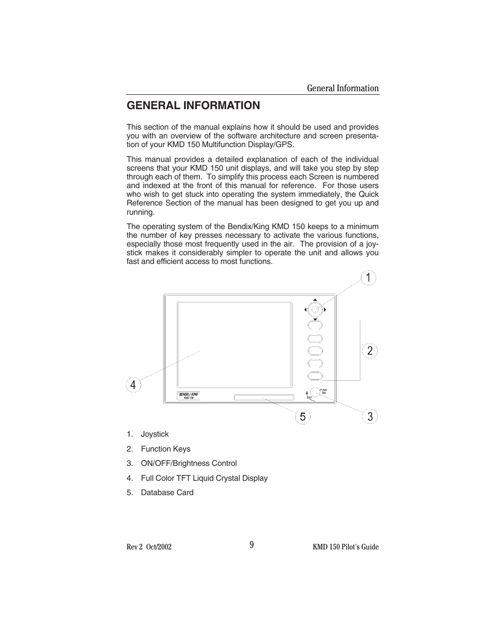 General information | BendixKing KMD 150 - Pilots Guide User Manual | Page 23 / 170
