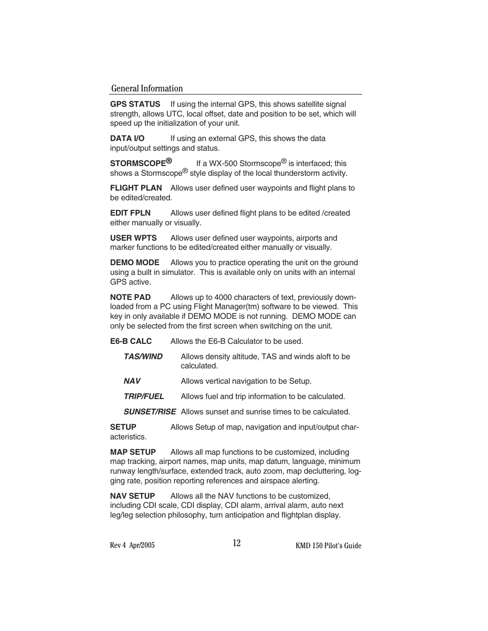 BendixKing KMD 150 - Pilots Guide User Manual | Page 26 / 170