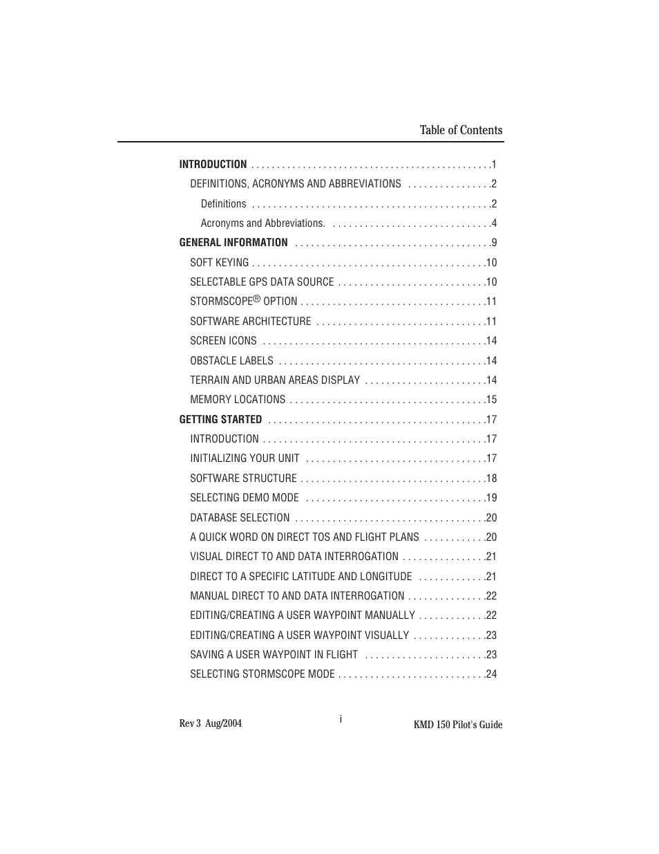 BendixKing KMD 150 - Pilots Guide User Manual | Page 3 / 170