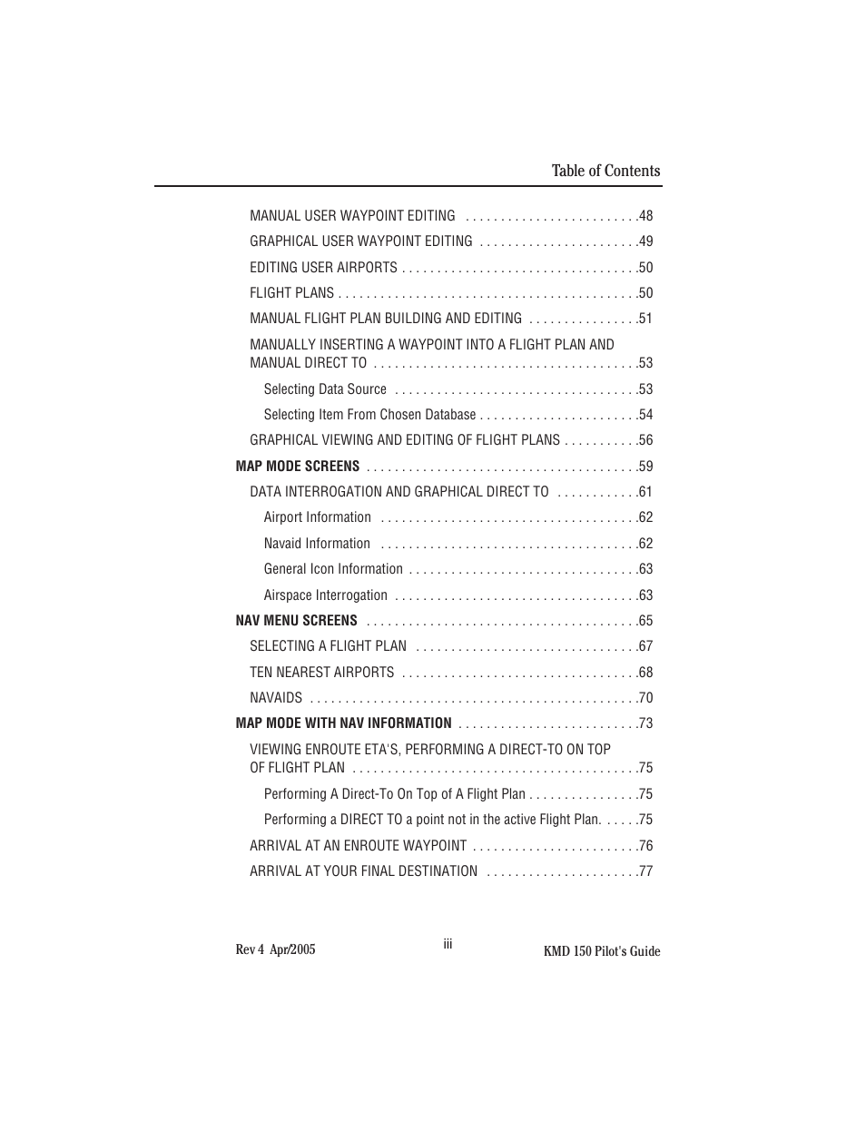 BendixKing KMD 150 - Pilots Guide User Manual | Page 5 / 170
