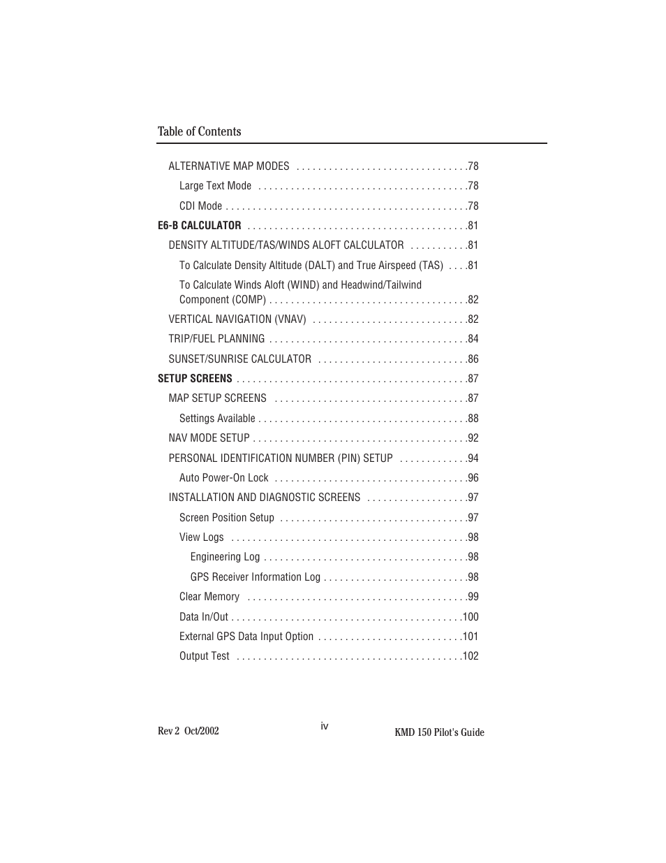 BendixKing KMD 150 - Pilots Guide User Manual | Page 6 / 170