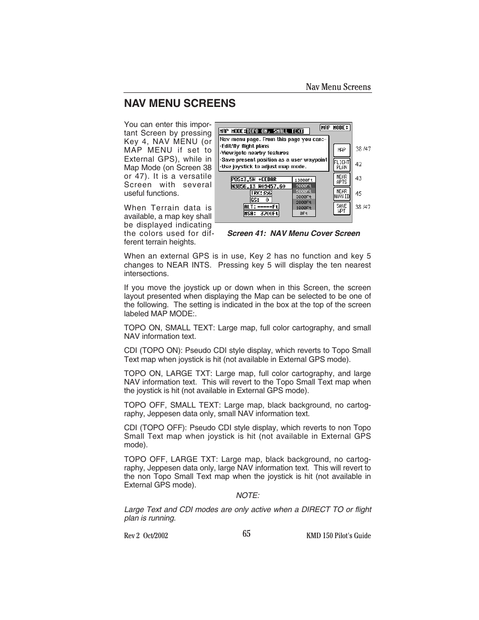 Nav menu screens | BendixKing KMD 150 - Pilots Guide User Manual | Page 79 / 170