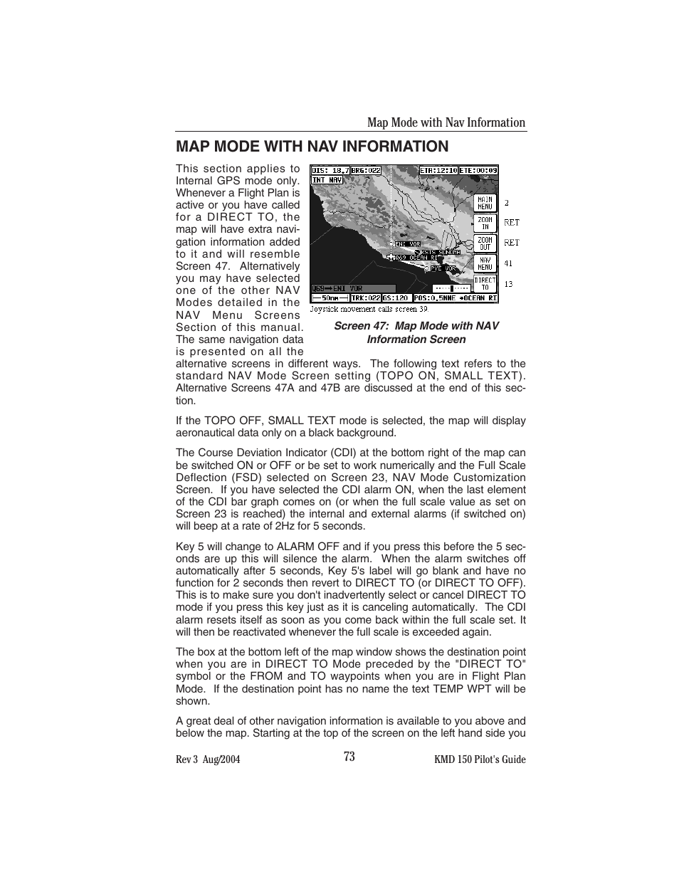 Map mode with nav information | BendixKing KMD 150 - Pilots Guide User Manual | Page 87 / 170