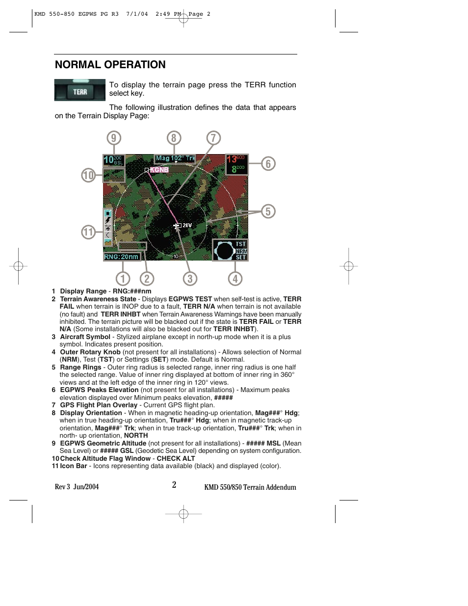 Normal operation | BendixKing KMD 540 - Addendum System KMD 850 User Manual | Page 10 / 23