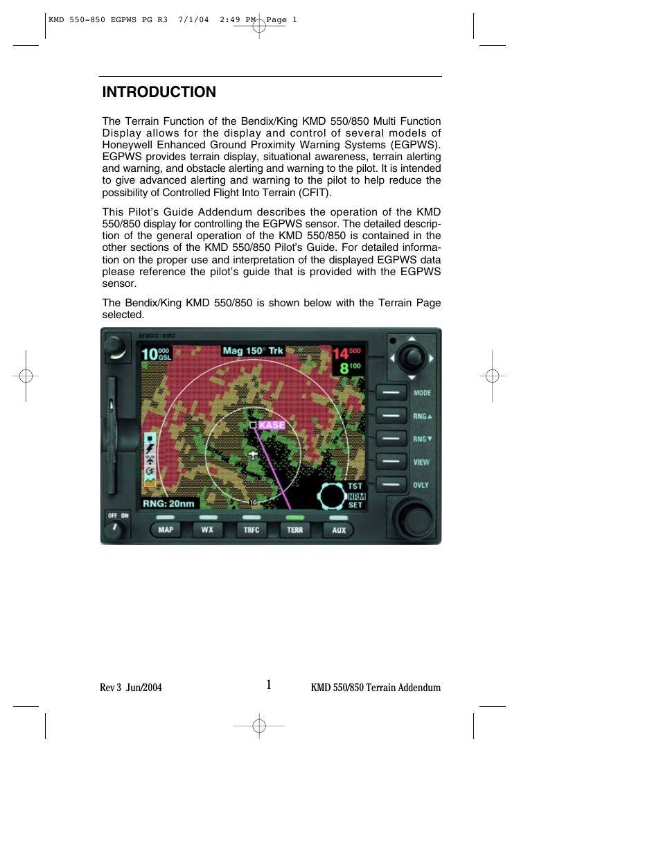 Introduction | BendixKing KMD 540 - Addendum System KMD 850 User Manual | Page 9 / 23