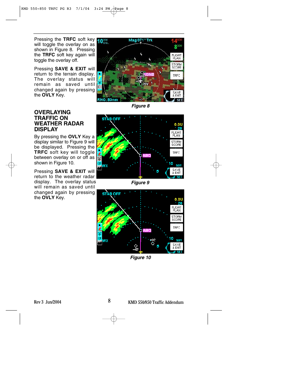 Overlaying traffic on weather radar display | BendixKing KMD 540 - Addendum System KMD 850 User Manual | Page 16 / 33