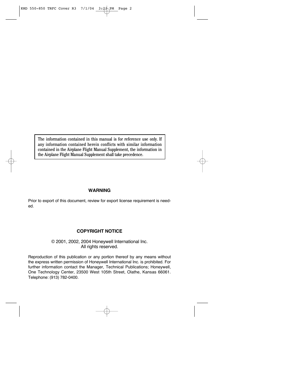 BendixKing KMD 540 - Addendum System KMD 850 User Manual | Page 2 / 33