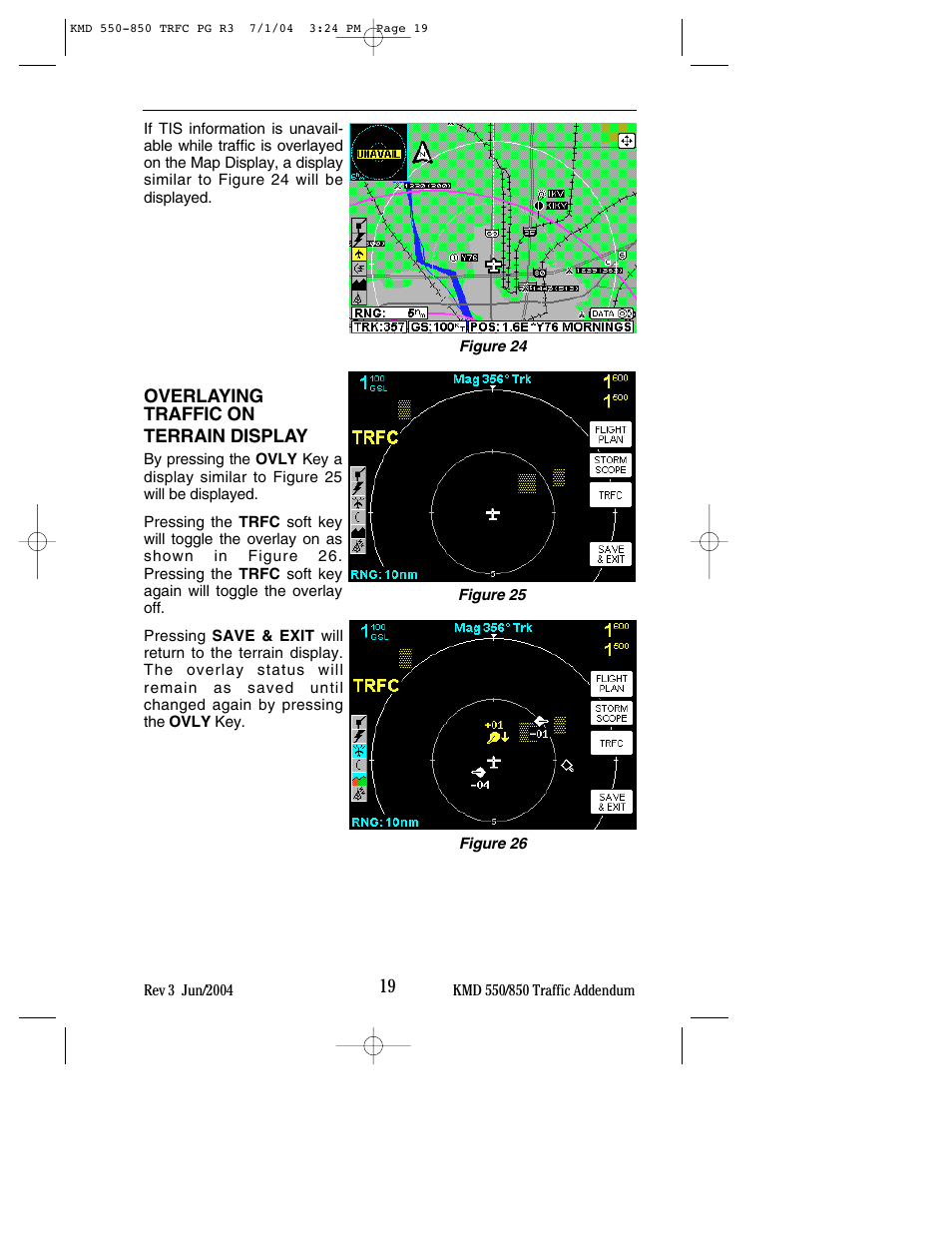 Overlaying traffic on terrain display | BendixKing KMD 540 - Addendum System KMD 850 User Manual | Page 27 / 33