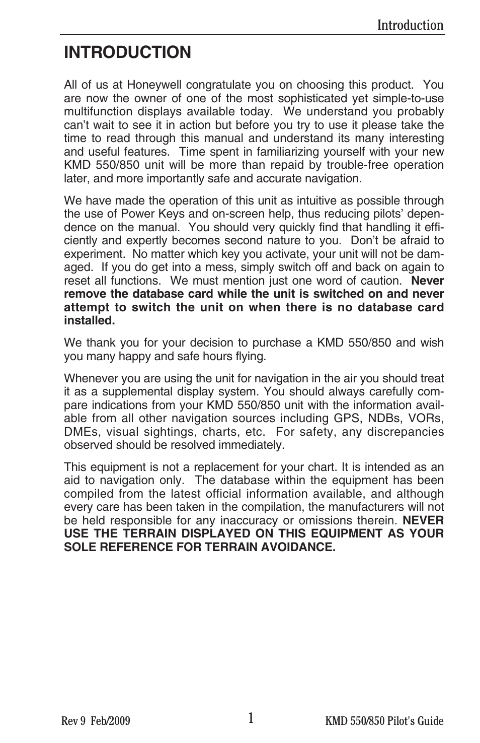 Introduction | BendixKing KMD 540 - Pilots Guide System KMD 850 User Manual | Page 17 / 69