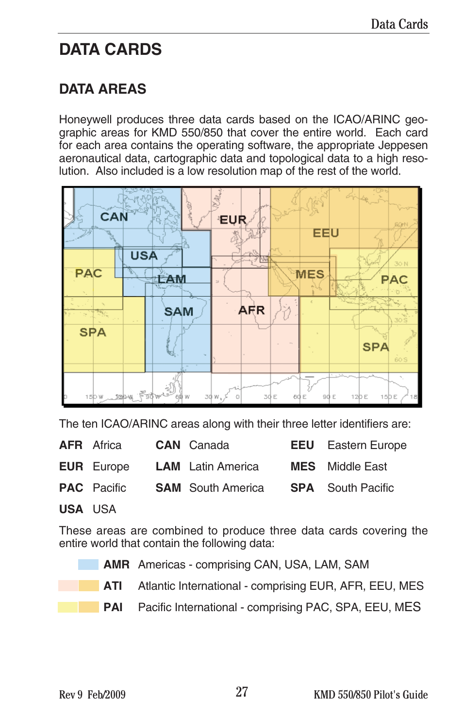 Data cards | BendixKing KMD 540 - Pilots Guide System KMD 850 User Manual | Page 43 / 69