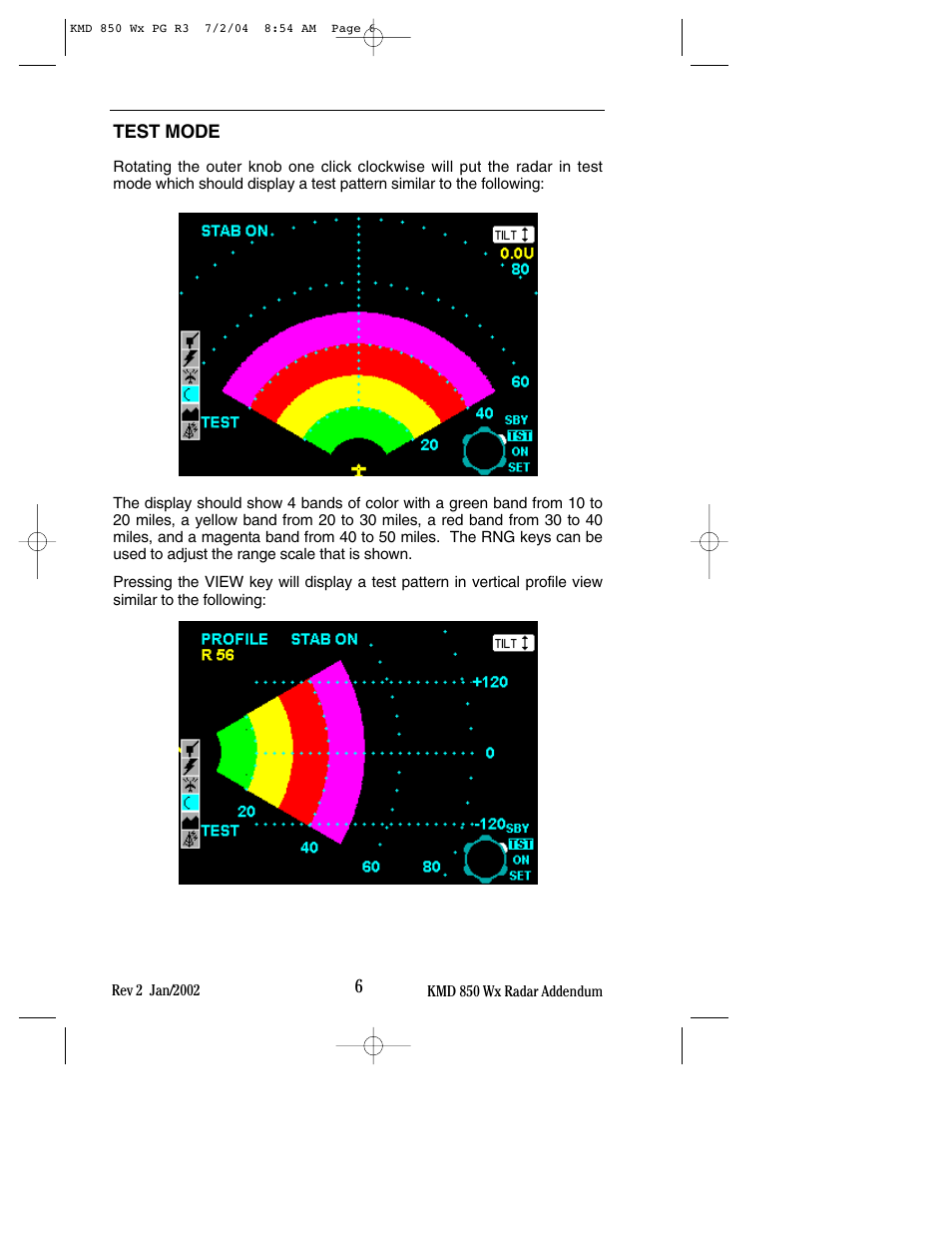 Test mode | BendixKing KMD 540 - Addendum System KMD 850 User Manual | Page 14 / 21