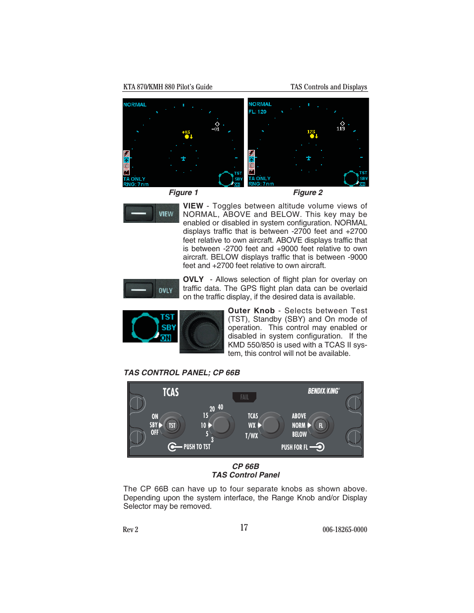 Tas control panel; cp 66b, Tcas | BendixKing KTA 910 System KTA 970 User Manual | Page 25 / 69