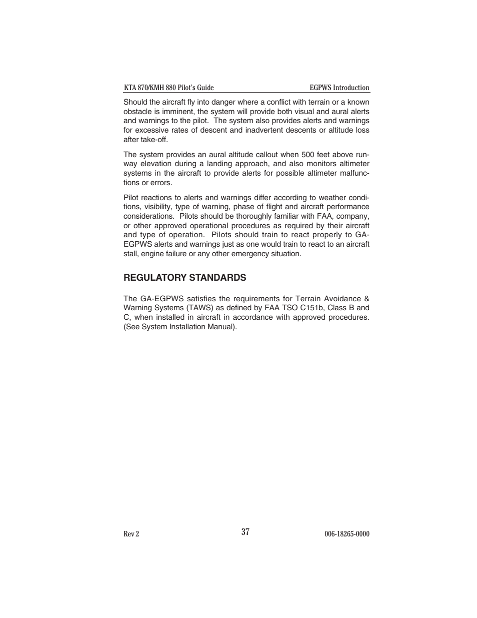 Regulatory standards | BendixKing KTA 910 System KTA 970 User Manual | Page 45 / 69