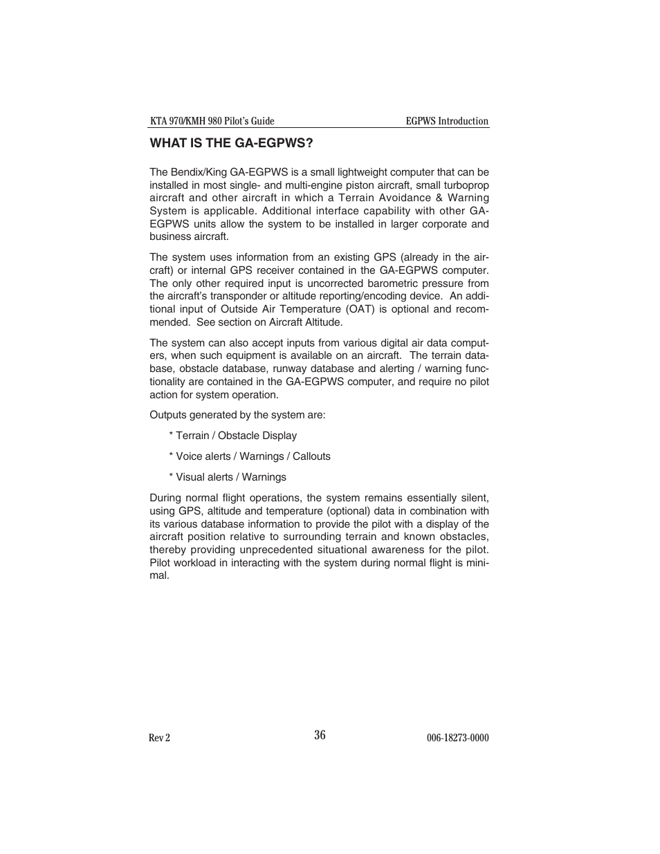 What is the ga-egpws | BendixKing KMH 920 System KMH 980 User Manual | Page 44 / 73