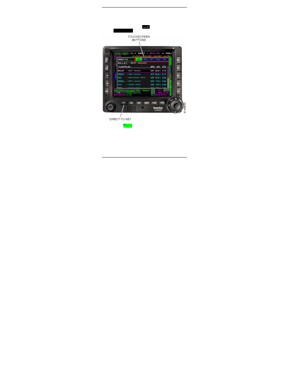 Direct-to a waypoint not in the flight plan | BendixKing KSN 770 - Quick Reference Guide User Manual | Page 32 / 64