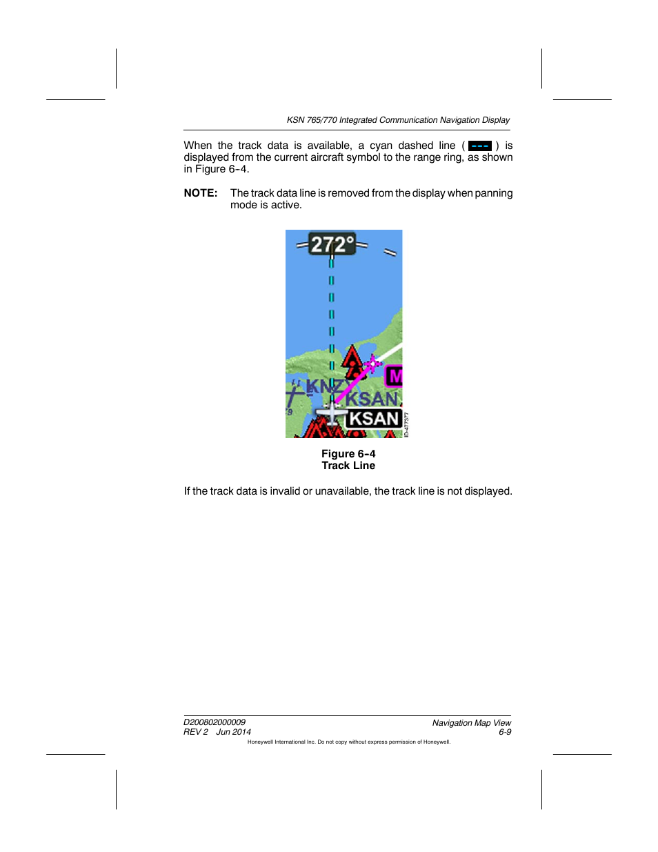 Figure 6-4 track line | BendixKing KSN 770 - Pilots Guide User Manual | Page 107 / 467