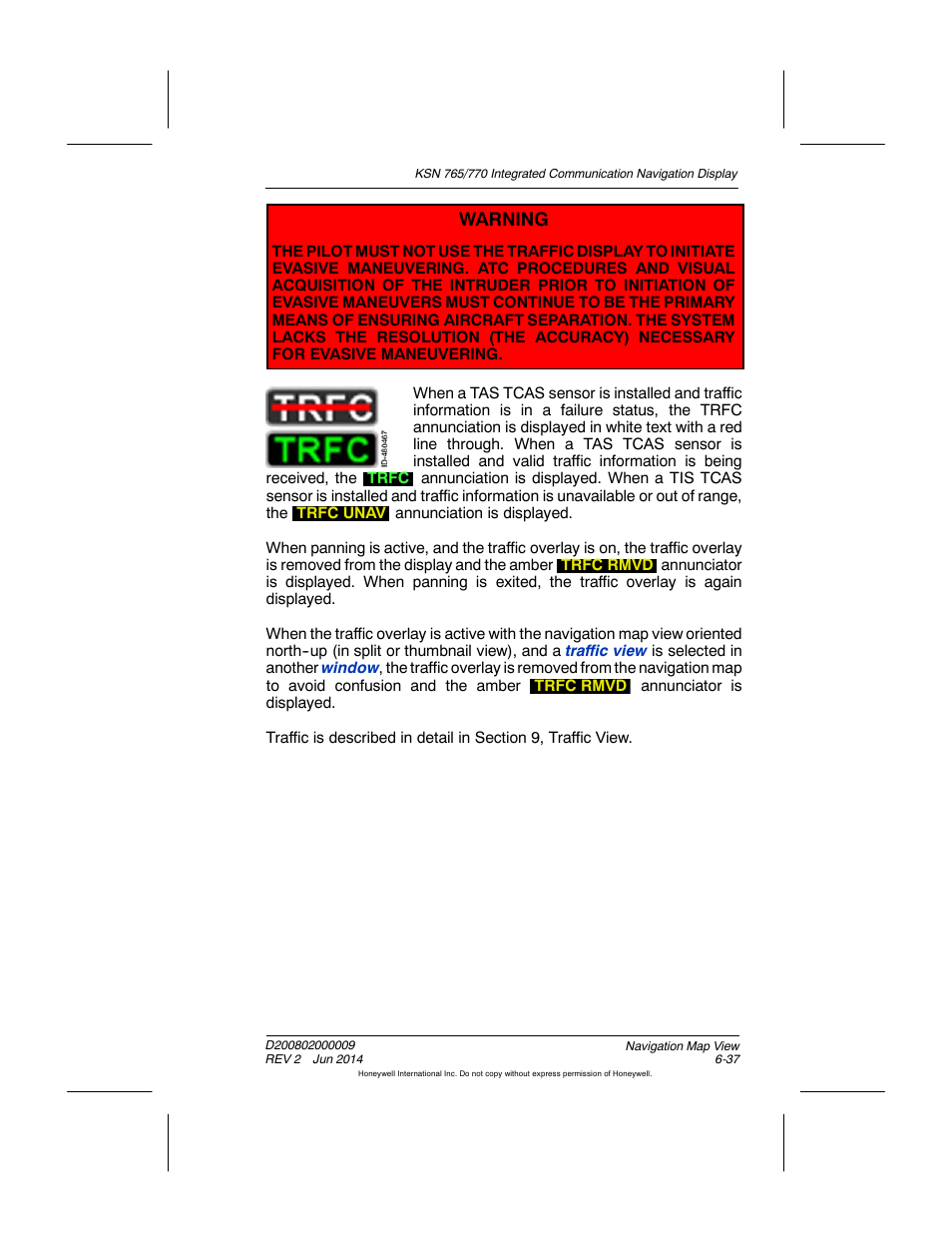 Warning | BendixKing KSN 770 - Pilots Guide User Manual | Page 135 / 467