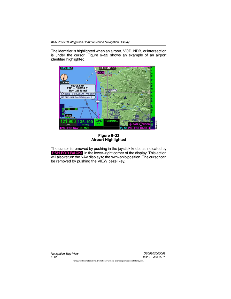 Figure 6-22 airport highlighted | BendixKing KSN 770 - Pilots Guide User Manual | Page 140 / 467