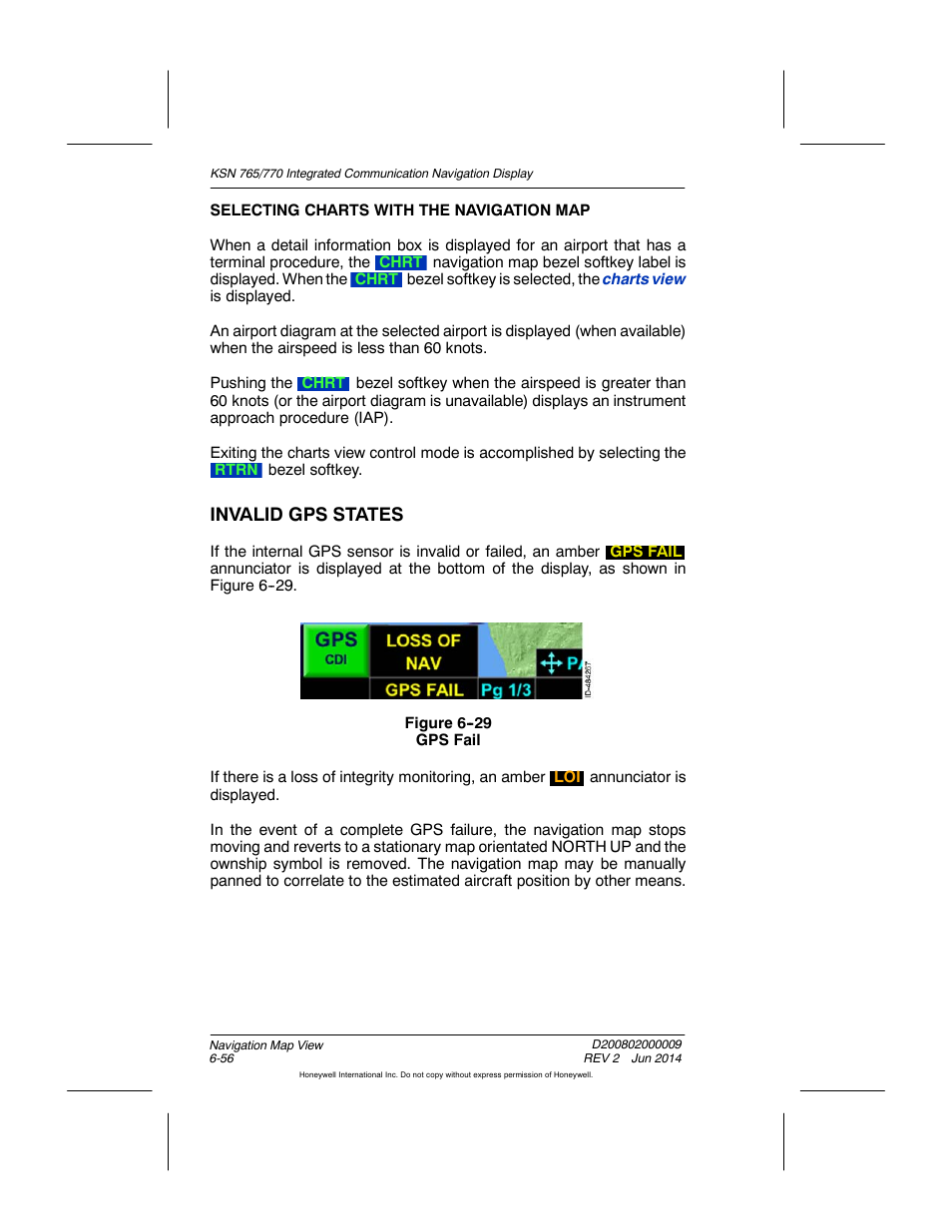 Figure 6-29 gps fail, Invalid gps states | BendixKing KSN 770 - Pilots Guide User Manual | Page 154 / 467