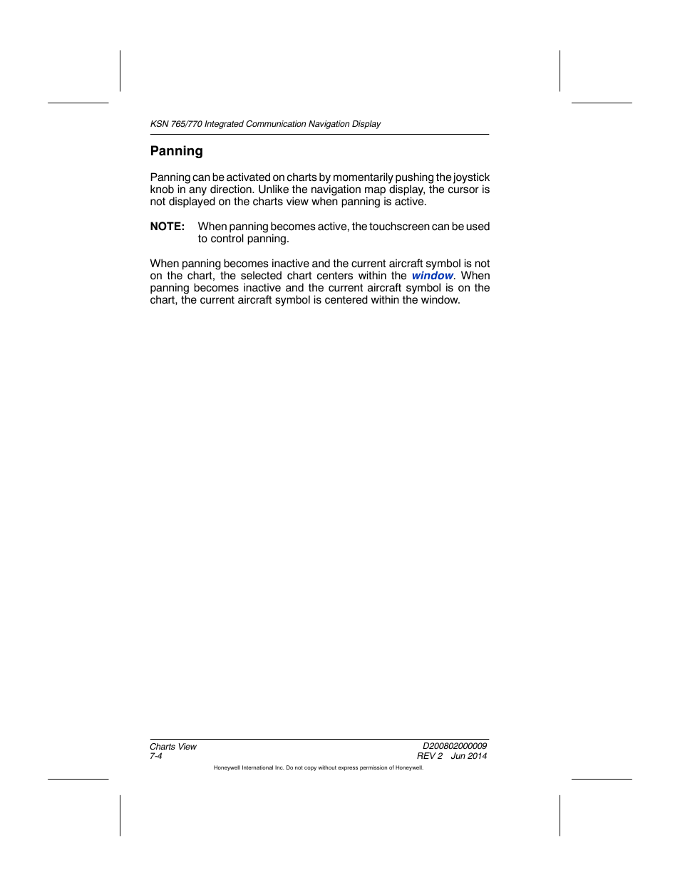 Panning | BendixKing KSN 770 - Pilots Guide User Manual | Page 158 / 467